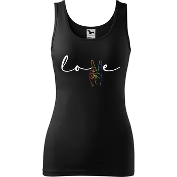 Dámské tílko s potiskem LGBT love Velikost: S, Barva: Černá