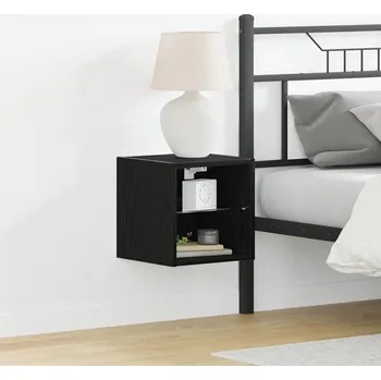 Televizní stolek vidaXL Sestava TV skříněk Nástěnný 2 pcs Černá 30 x 28,5 x 30 cm [863086]