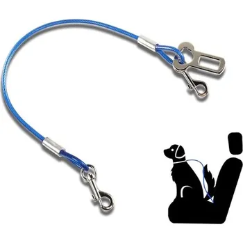 Postroj pro psa Bezpečnostní pás do auta YAODHAOD, sada 2 kusů, ocelový drát, dvojitá spona a zámek, odolný proti