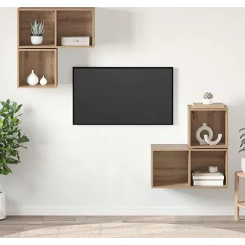 Obývací stěna vidaXL Sestava TV skříněk 4 pcs Artisanový dub kompozitní dřevo [3393290]