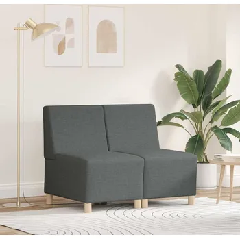 Pohovka vidaXL Modulová sedačka bez opěradel 2 pcs Tmavě šedá 55 x 74 x 82 cm [3399749]