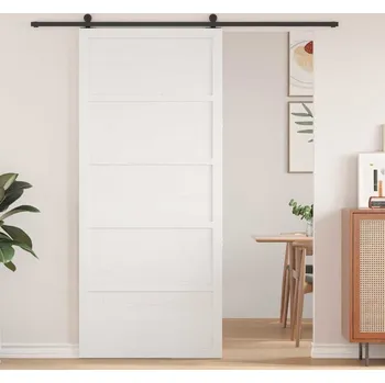 Interiérové dveře vidaXL Barn Door Bílá 90 x 208 cm Masivní borové dřevo [870408]