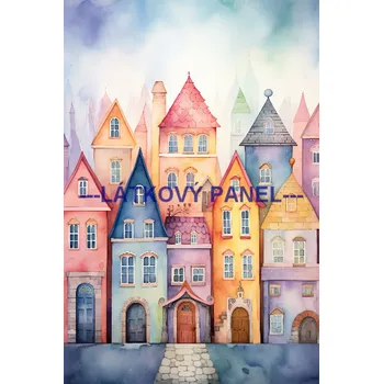 Látkový panel - Domečky - BAR - 69 Velikost: 20x13cm, Materiál: Bavlna