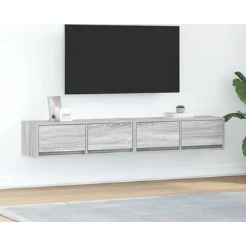 Televizní stolek vidaXL TV skříňky 2 ks 80x31x25,5 cm Dřevěné konstrukce [861513] Barva: šedá sonoma