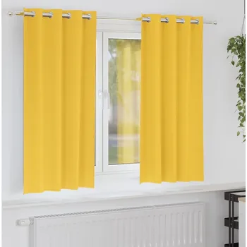 vidaXL Závěsy na zatemnění s kroužky 2 pcs Hořčicově žlutá [4107394]