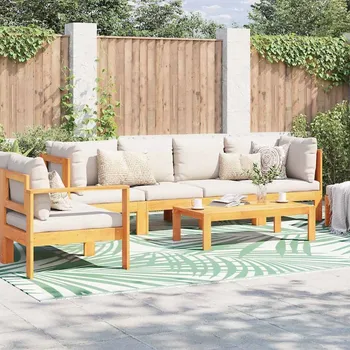 Koberec vidaXL Venkovní koberec List ARAKIL Zelená a bílá 400 × 300 cm [42003521]