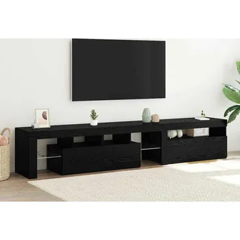 Televizní stolek vidaXL Televizní skříň 2 pcs Černý dub 260 x 37 x 40 cm [3332503]