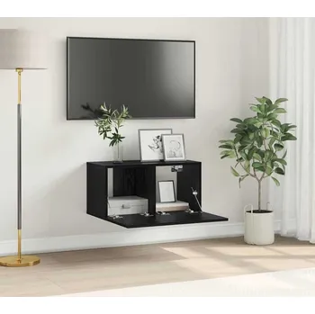 Televizní stolek vidaXL Sestava TV skříněk Černá 60 x 30 x 30 cm kompozitní dřevo [875170]