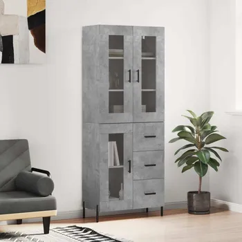 Příborník do zásuvky vidaXL Skříň highboard 69,5 x 34 x 180 cm kompozitní dřevo [3198601] Barva: Betonová šedá