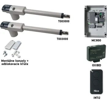 Pohon brány Sada pohonu NICE TOO TOO3000 pro dvoukřídlou bránu - jedno křídlo 3m/300kg