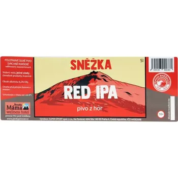 Pivo ETIKETA pivní RED IPA 14° - Etiketa Pivo Sněžka 5l