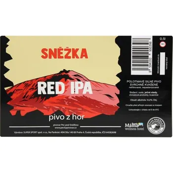 Pivo ETIKETA pivní RED IPA 14° - Etiketa Pivo Sněžka 0,5l Plech