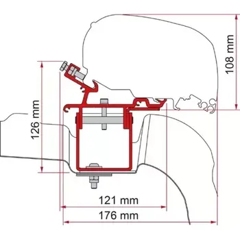 Příslušenství ke karavanu Kit adaptérů Fiamma pro VW Crafter L3H3 na markýzy F65/F80 – RHD