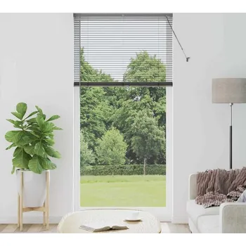 Roleta vidaXL Žaluziové rolety se záclonami Tmavě šedá 220 x 105 cm Hliník [42006098]