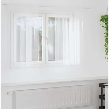 Roleta vidaXL Voile Záclona se záclonami 2 pcs Bílá 140 x 140 cm Polyester [4108007]