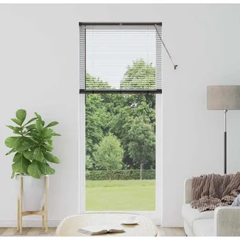 Roleta vidaXL Žaluziové rolety se záclonami Černá 220 x 85 cm Hliník [42006169]