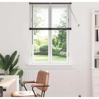 Roleta vidaXL Žaluziové rolety se záclonami Černá 130 x 90 cm Hliník [42006120]