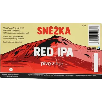 Pivo ETIKETA pivní RED IPA 14° - Etiketa Pivo Sněžka 0,5l