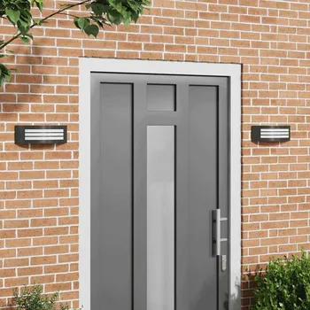 Venkovní osvětlení vidaXL Nástěnná venkovní svítidla 2 pcs Černá 32 x 10 x 10 cm [4005978]