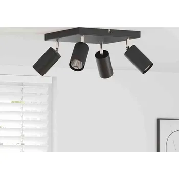 vidaXL Stropní bodové světlo s reflektory Černá 26 x 26 x 16,5 cm kov [4108200]