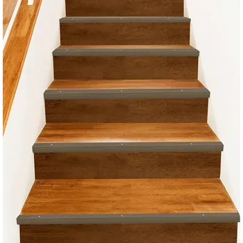 Nášlap na schod vidaXL Schodové hrany 30 pcs Hnědá 67 x 3 x 2 cm Hliník [4013476]