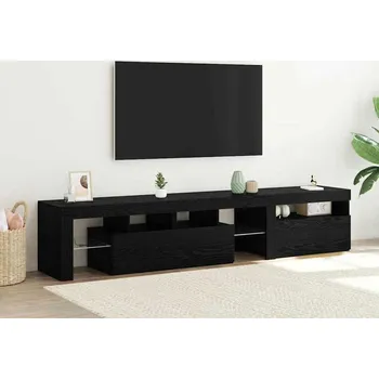 Televizní stolek vidaXL Televizní skříň 2 pcs Černý dub 260 x 37 x 40 cm [3332518]
