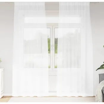 Roleta vidaXL Voile Záclona se záclonami 2 pcs Bílá 245 x 140 cm Polyester [4108010]
