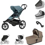 THULE Urban Glide 3 Mid Blue magnetická spona + korba Tinted Taupe + pláštěnka + moskytiéra + madlo + pláštěnka a moskytiéra na korbu