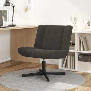 vidaXL Otočná židle Tmavě šedá 63 x 75 x 76 cm Ovčí kůže [42007337]