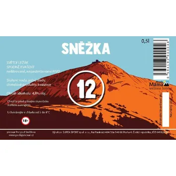 Pivo ETIKETA pivní světlá 12° - Etiketa Pivo Sněžka 0,5l
