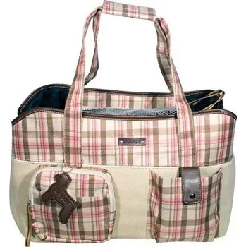 Taška pro psa a kočku Taška kostkovaná - Pink M: 46 x 20,5 x 33 cm