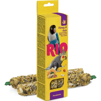 Krmivo pro ptáka RIO tyčinky pro střední papoušky s medem a oříšky 2x75g