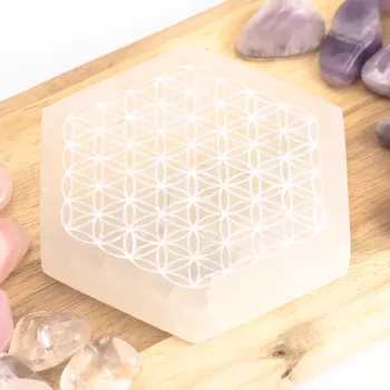 Selenitová destička květ života hexagonální