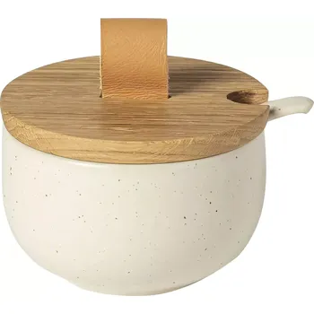 Cukřenka Cukřenka s dřevěným víčkem a lžičkou Costa Nova Pacifica, vanilková