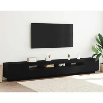 Televizní stolek vidaXL Sestava TV skříněk Nástěnný 3 pcs Černá 260 x 35 x 40 cm [3333064]