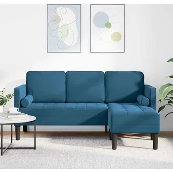 Zahradní sestava vidaXL Set pohovek s polštářem Modrá Polyester [42001934]