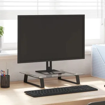 Držák monitoru vidaXL Stojan na monitor 40 x 35 x 8 cm tvrzené sklo a kov [374219] Barva: Černá