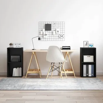 Obývací stěna vidaXL Sestava TV skříněk Nástěnný 2 pcs Černý dub 37 x 35 x 72 cm [3393520]