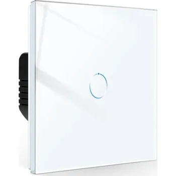 Dětská domácnost Dotykový spínač světel CNBINGO zapuštěný – jeden přepínač se stavovou LED a skleněným panelem, 1