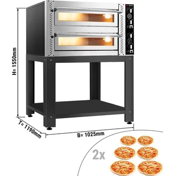 Pec na pizzu G.Gastro Pec na pizzu 6+6x 30 cm (hloubka) - manuální - vč. podstavce