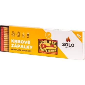 Zápalky-sirky 20,0cm, SOLO, krbové, 1 krab. 40ks