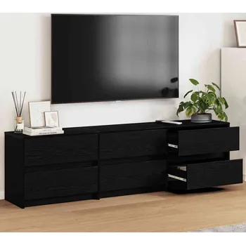 Televizní stolek vidaXL TV jednotky 2 pcs Černý dub 180 x 34 x 50 cm kompozitní dřevo [3385630]