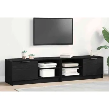 Televizní stolek vidaXL Televizní skříň 2 pcs Černý dub 80 x 35 x 36,5 cm [862746]