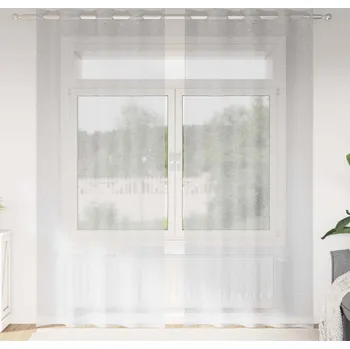 Stan vidaXL Voile Záclona 2 pcs Světle šedá 260 x 140 cm Polyester [4108001]