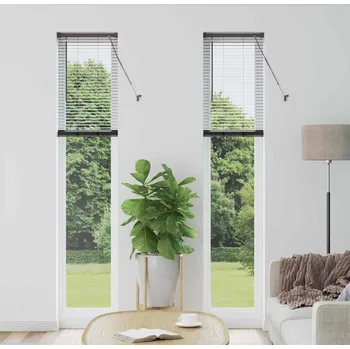 Roleta Žaluziové rolety se záclonami Černá 220 x 50 cm Hliník