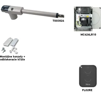 Pohon brány Sada pohonu NICE TOO TOO3024 pro jednokřídlou bránu - jedno křídlo 3m/300kg