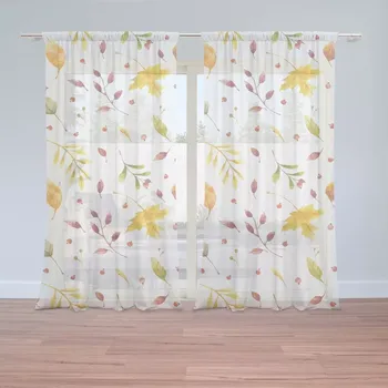 Záclona Sablio Záclona podzimní listí 2 ks 150 x 250 cm