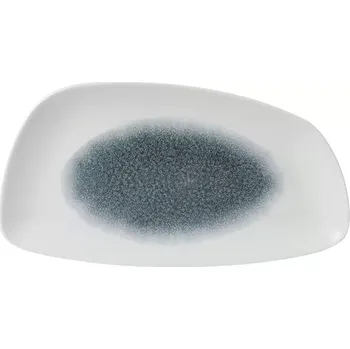 Talíř CHURCHILL Raku Topaz Blue mělký talíř, geo, délka: 350 mm, šířka: 185 mm