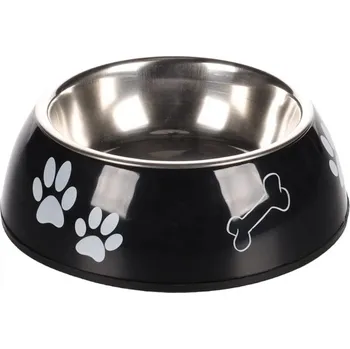 Pro psa Nerezová miska černá s tlapkami Flamingo 2v1 - 900ml
