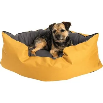 Pelíšek pro psa Pelech rohový Buffy okrová/šedá 60x60